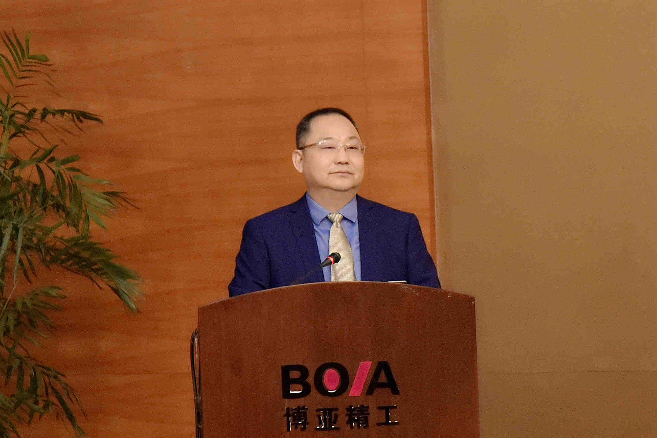 BOYA president Mr Li spoke in 2021 annual meeting.